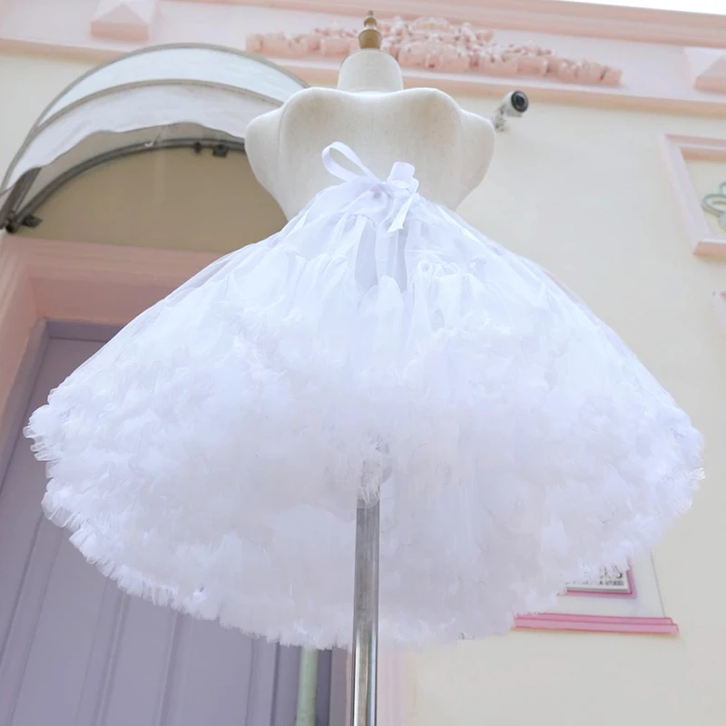 Women's Elastic Chiffon Petticoat Puffy Tutu Tulle Skirt Princess Ballet Dance Pettiskirts Underskirt Multi Layer