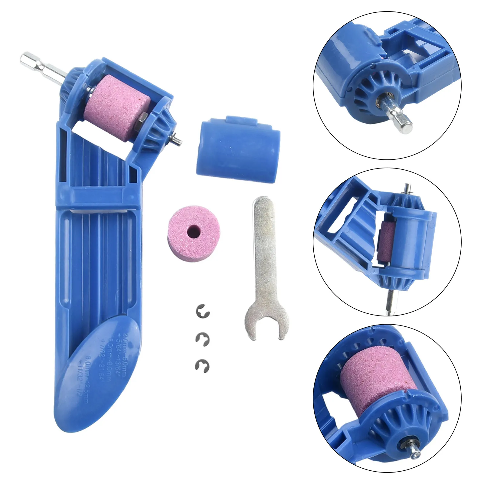

Drill Bit Sharpener Set Portable Sharpener Corundum Wrench Circlip Grinding Wheel Kit For 2.0-12.5mm Drill Bit Screwdriver Tools