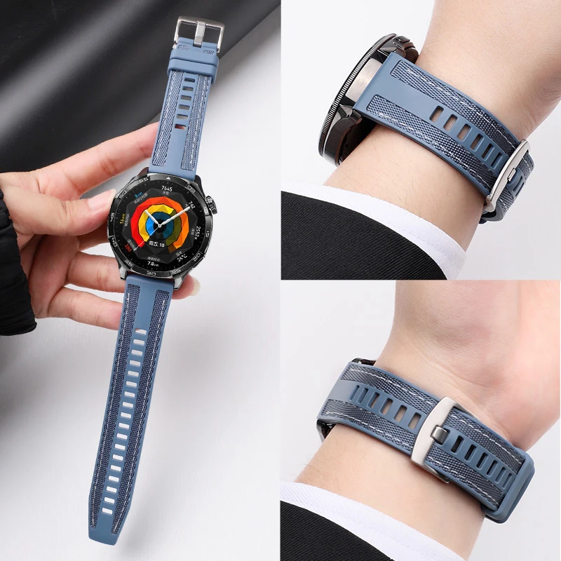 Premium Nylon-Silicone Watch Strap, 20mm/22mm – Versatile Style