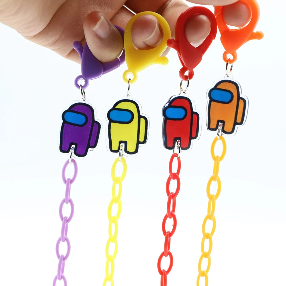 Face Mask Chain For Children Acrylic Fashion Sunglasses Lanyard Cartoon Spaceman Strap Trendy Eyeglass Holder Strap Hang on Neck