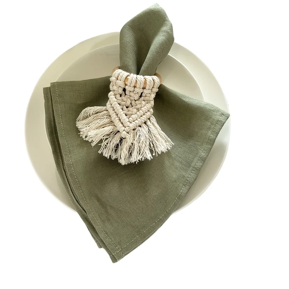 Set Of 6 40x40cm Table Cloth Napkins Durable Polyester Thicken Placemat Reusable for Kitchen Dining  Wedding Decoration 6