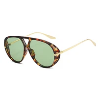 Lunettes de soleil pilote de mode pour femmes, surdimensionnées, Punk, marque de styliste, tendance, rue, métal, Double pont, lunettes 5