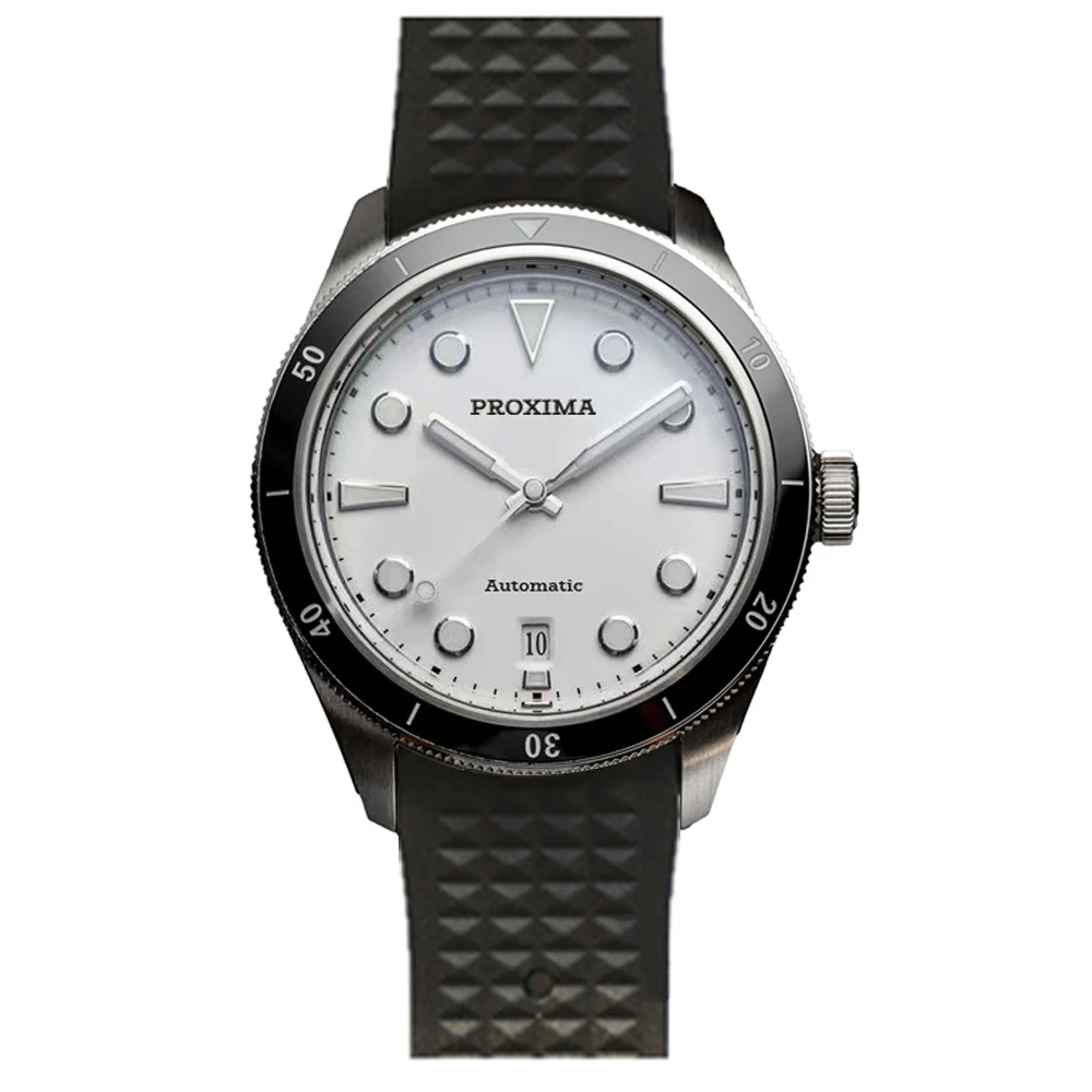 ตัวเลือกสินค้า นาฬิกาอัตโนมัติ Proxima PX1697 39 มม. สีขาว ดิจิตอล Enamel Dial Bubble Sapphire ทนน้ำ 20Bar Luminous
