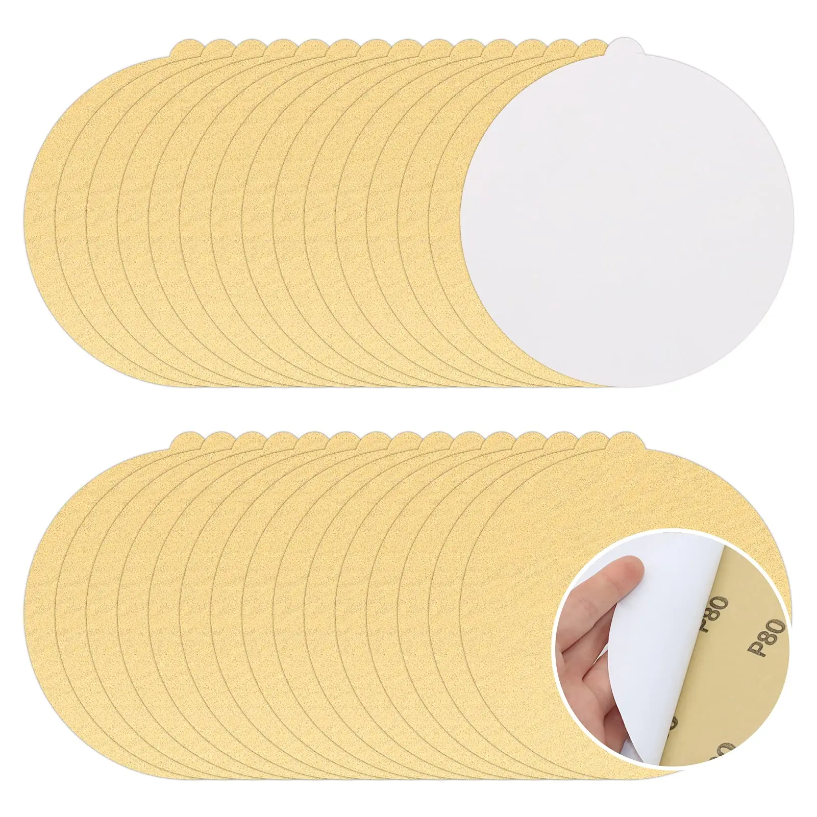 Aftermarket Worryfree 6 inch PSA Adhesive Sanding Disc 120 Grit Sticky