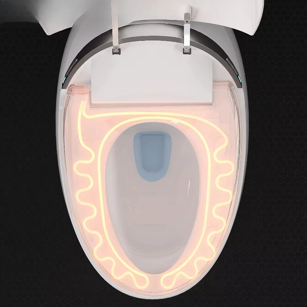 Trendy Intelligent Automatic WC Bowl Bidet Seat Smart Ceramic Toilet with Remote Control Floor Mounted Elongated Bowl Shape