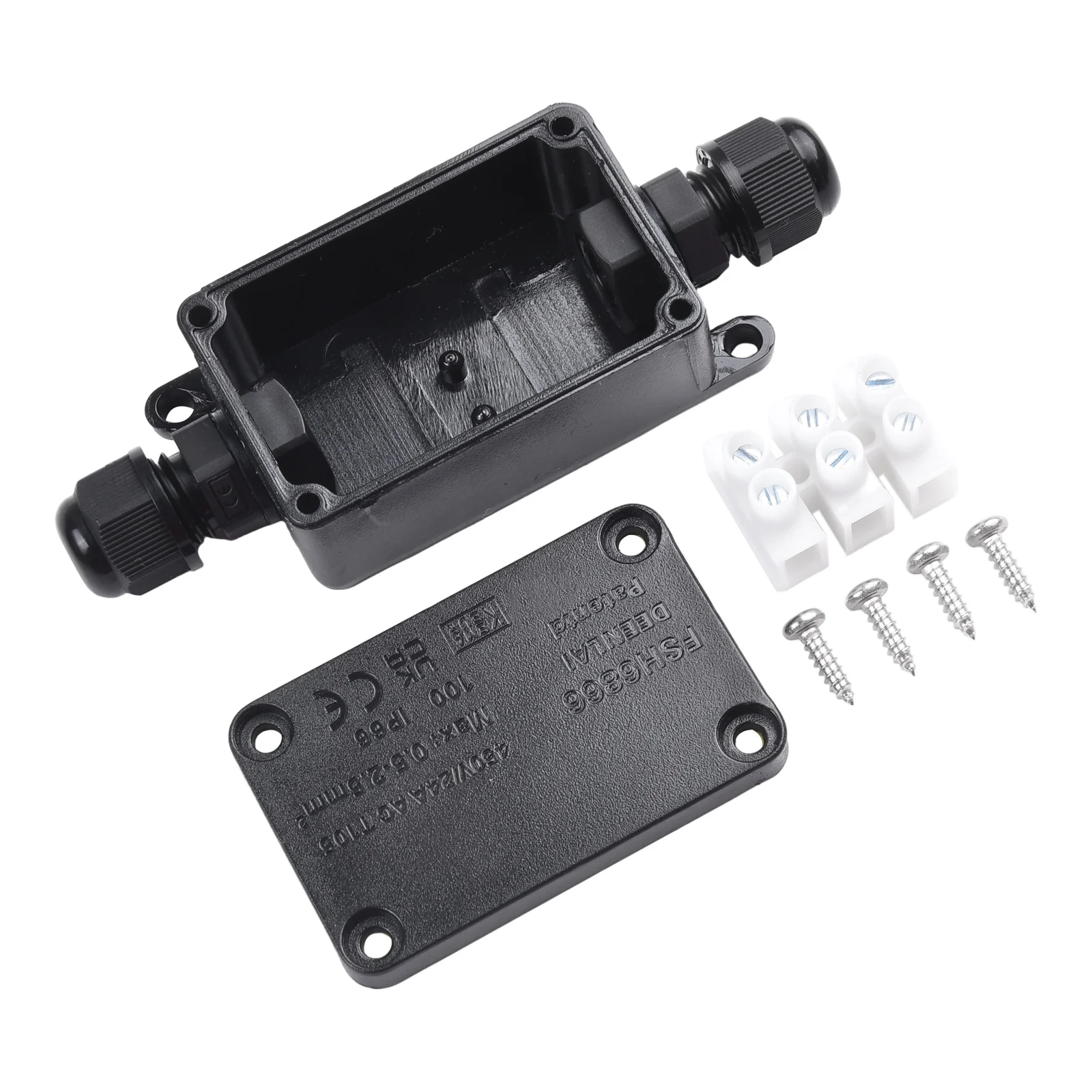 Electrical Junction Box Electrical Box Electrical Distribution Box Electrical Cable Connector Industrial Waterproof Connector 2 Way Outdoor Junction Box Waterproof IP65 Cable Connector PC Junction Box 240V Black 240-450V Electrical Supplies Solar Parts