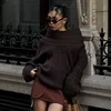 Trendix Long Sleeve Knit Sweater Women Autumn Winter Oversized Off Shoulder Pullover Street Fashion Vintage Loose Knitted Tops 6