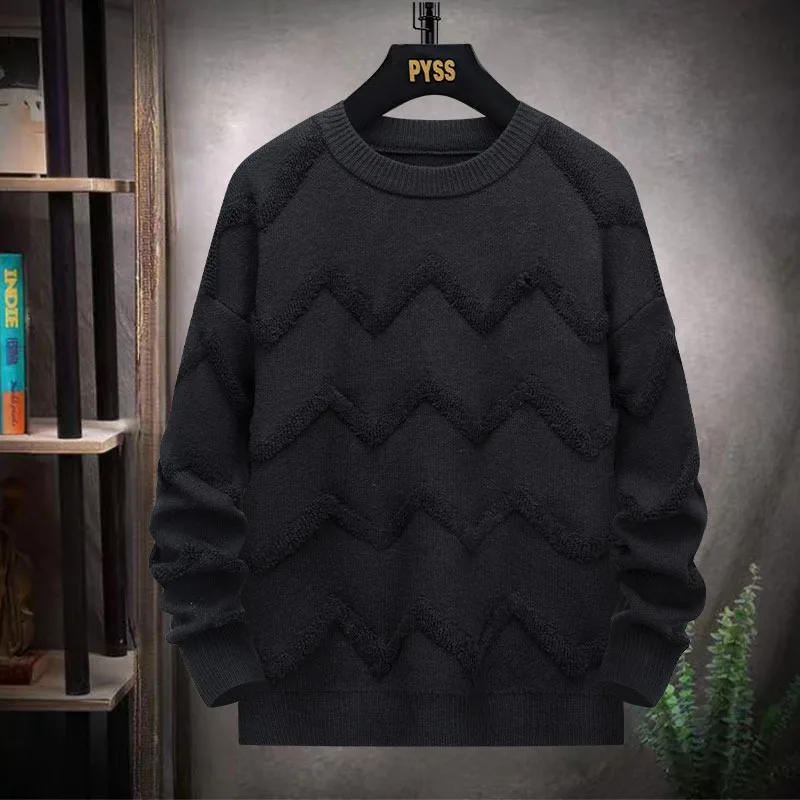 Plus Size Fashion Men Winter Knitted Sweaters Outwear Casual Sweaters O-Neck Pullovers Male Loose Pullovers Clothing 7XL 6XL 5XL 3