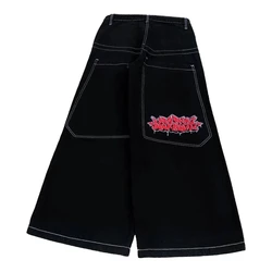JNCO American embroidered washed jeans zipper splicing high street fashion brand Y2K retro niche loose straight pants