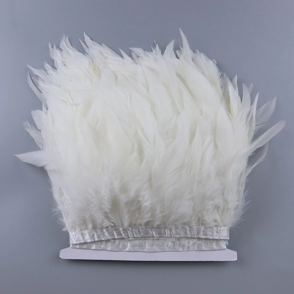 Flequillo Embellecedor De Plumas De Gallo Natural, 1M, 2M, 5M