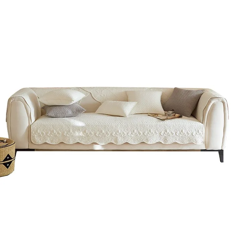Single Retro Heavy Embroidered Yarn-dyed Pure Cotton Sofa Cushion Living Room Cushion Sofa Cover Towel Four Seasons 3