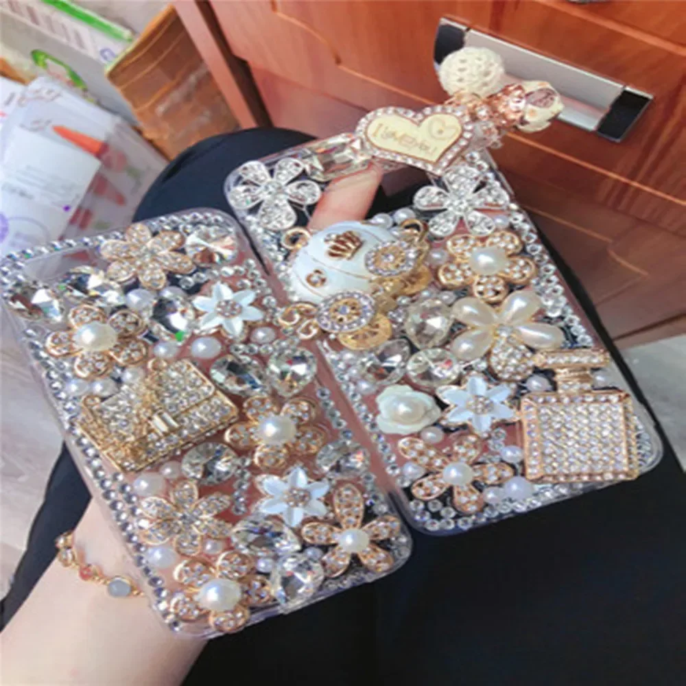 Diamond Pumpkin Car Bling Case Cover for iPhone, Crystal Rhinestone, Luxury,16 14, 15, 11, 12, 13Pro Max, XS, XR, X, 15MAX Plus