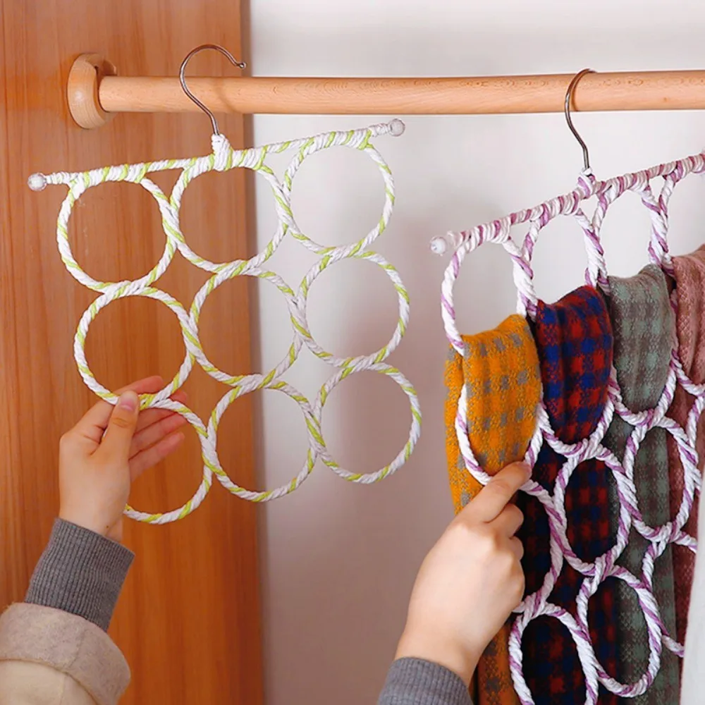 Foldable Scarf Holder With 9 Holes Multifunctional 360 Degrees Rotatable Scarf Hanger For Storing Scarves Ties Belts Dropship