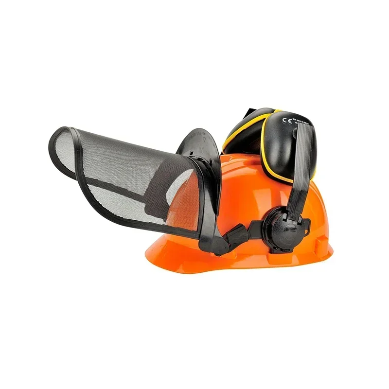 180 Degrees Adjustable Helmet Outdoor Garden Hat Splash Proof Full Face Mesh Forestry Metal Visor Grass Trimmer Protective 3