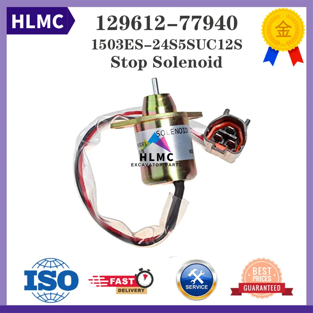 Engine Parts 129612-77940 1503ES-24S5SUC12S SA-4614-T 24V Fuel Stop Solenoid for 4TNV98 Fuel Shutoff Solenoid Diesel Engine