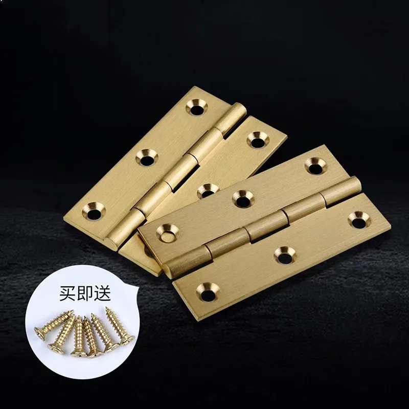 4 Pieces of High-end Brass Hinges Jewelry Box Door Kitchen Cabinet Door Copper Small Box Exquisite cabinet door hinges furniture hinge cabinet hinges wooden box hinge brass hinges