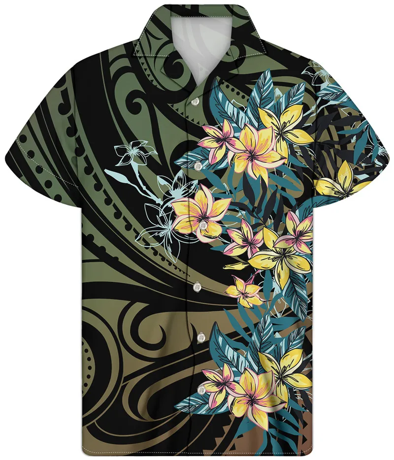

Men's Casual T-Shirt Cheap 3D Printed Gold Striped Shirt Street Fashion High Quality Polynesian Culture Oversized Shirt