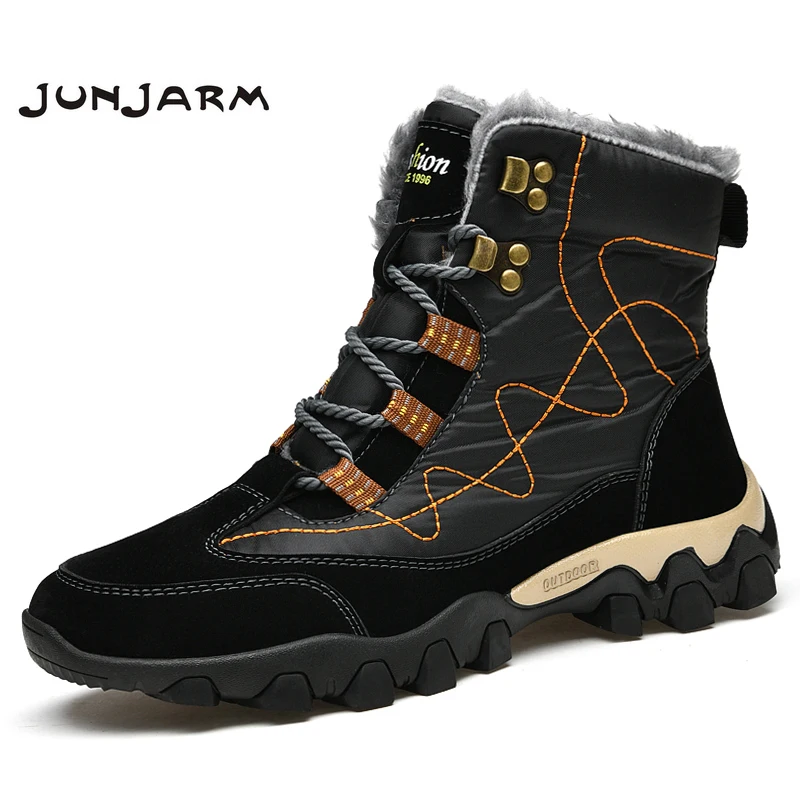 

JUNJARM Mens Combat Tactical Boots Waterproof Hiking Shoes Moutain Climbing Sneakers Antiskid Shockproof Men Winter Boots