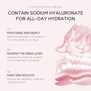 60g Sakura Face Cream Hydrate Moisturizing Cherry Blossom Refreshing Essence Facial Lotion Emulsions Skin Care Korea Cosmetics - Thumbnail 3