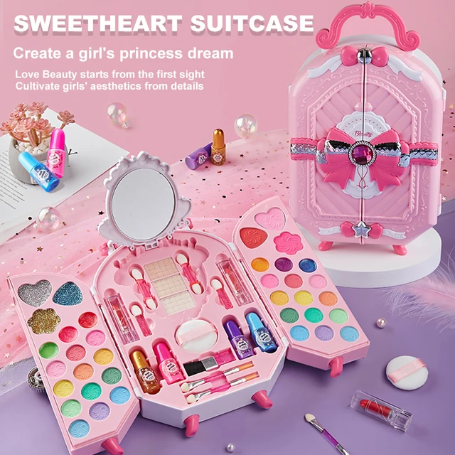 Wardrobe children's makeup bag girl, princess truly washable, pretending to play with makeup set toys, non-toxic and safe