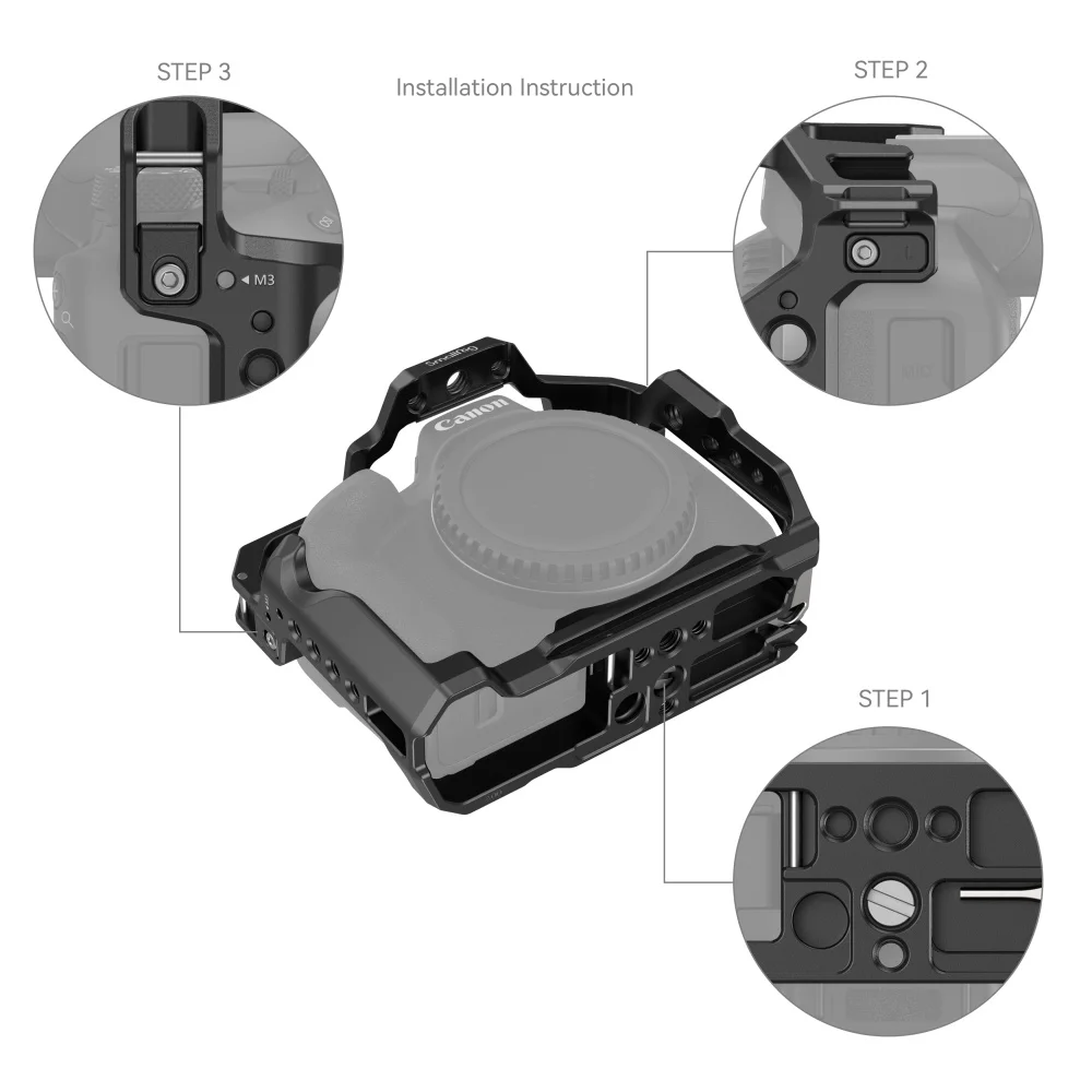 Jaula de cámara SmallRig para Canon EOS R50 Arca Swiss, placa de liberación rápida para DJI RS2/RSC2/RS 3 Pro, cardán y trípode con zapata fría 4214