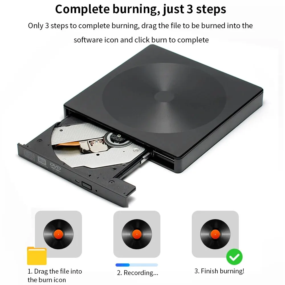 External Optical Drive DVD Drive DVD Writer USB3.0 for PC Laptop Notebook