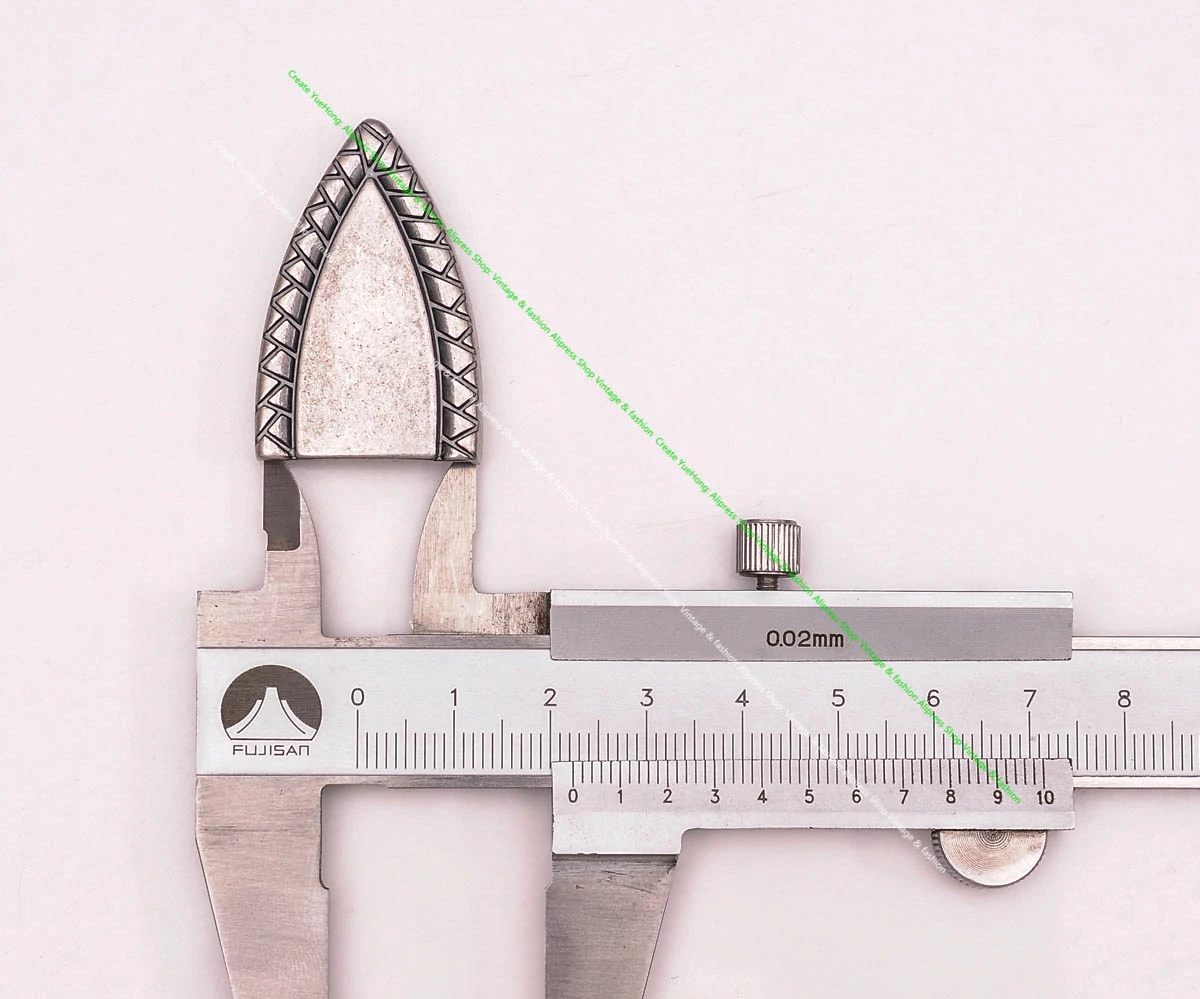Massive Antik-Silber-Endstangen-Dornschließe, 3-teiliges Set, DIY-Lederhandwerk, westliches Muster, Zaumgürtel, Schnalle, Ersatz, passend für 24 mm – Detail 15