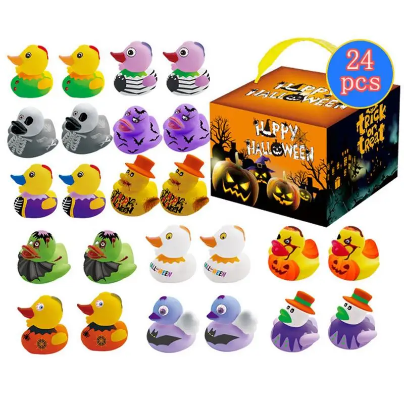 Halloween Skeleton Duck Sound Spooky Skull Duck Water Toy Bathing Toys Gift Box Party Favors Goodie Bag Fillers For Boy And Girl 5