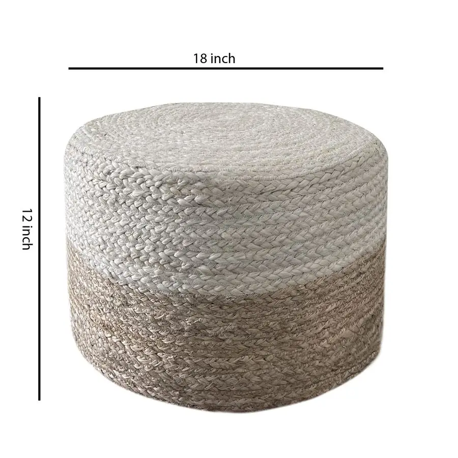 Braided Jute Pouf Ottoman 2