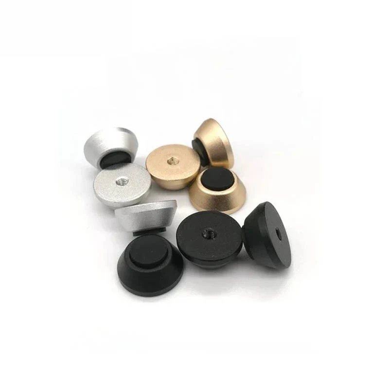 Aluminum CNC HIFI Audio Speaker Spikes Aluminum alloy Chassis Case Foot Pad Anti-shock Shock Absorber Isolation Nail 8PCS