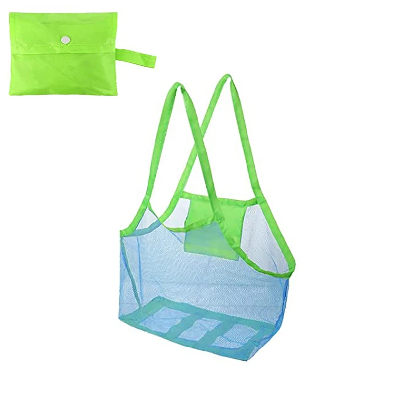 Children's Portable Mesh Beach Bag - Large Storage for Toys, Towels, and Cosmetics