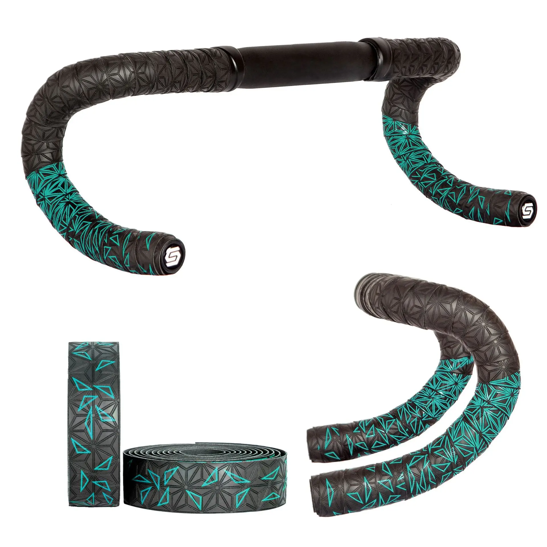 Description Picture 5 of itemRoad Bike Handlebar Tape Soft Anti-Slip PU Shock Bike Handle Bartapes With Bar End Plugs Bicycle Grips Cover Cycling Accessory