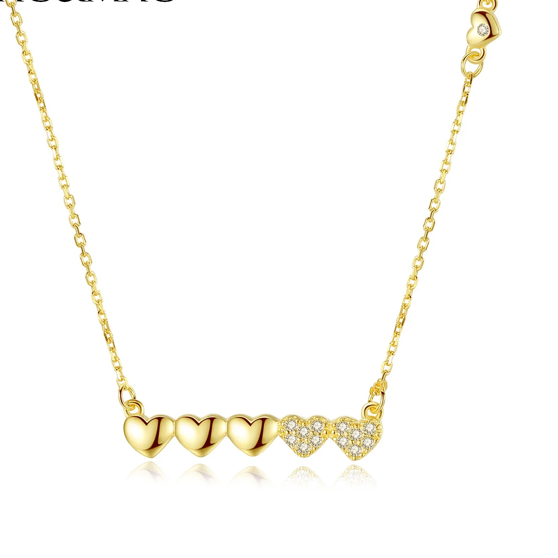 

SN0058 Heart Necklace 925 Silver Pendant Clavicle Chain Collar Glossy Zircon Heart Small Fresh