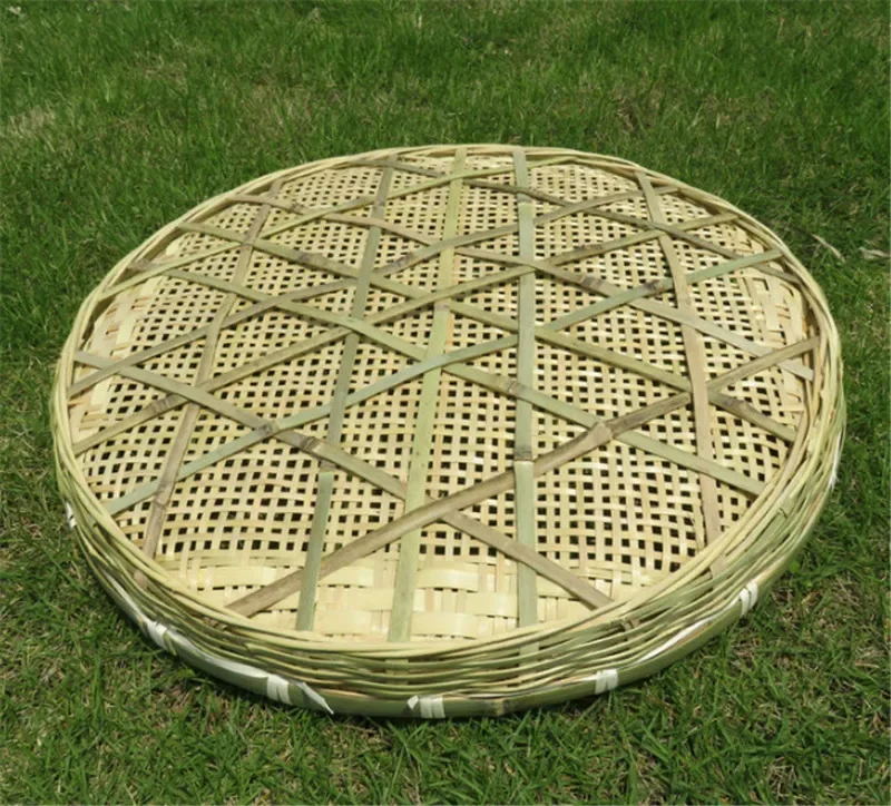 hand made bamboo basket drain weave sieve fruit tray groceries baskets round Unbreakable natural gift basket storage gift basket 3