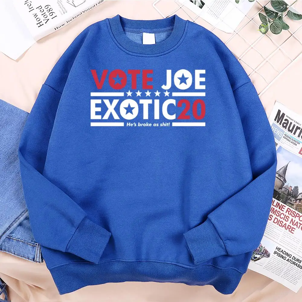 

Simplicity Fashion Streetwear Male Sweatshirt Text Vote Joe Exotic Print Man Tracksuits Famous Brand Warm O Neck Mens Hoodies
