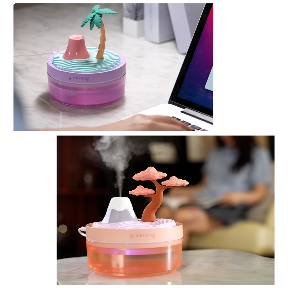 Landscape Air Humidifier Small Spray Hydration Household Silent Bedroom Desktop Car USB Aromatherapy Humidifiers Diffuser