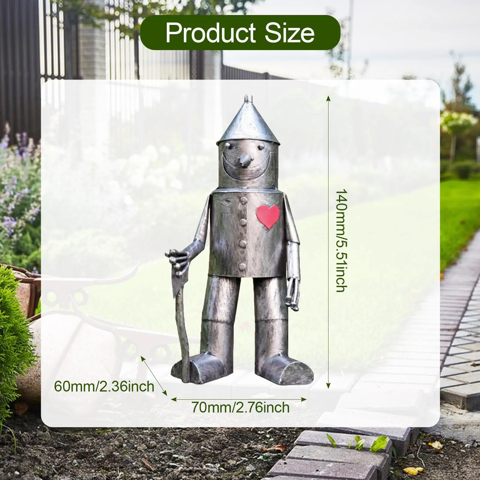 Garden Statue Handmade Resin Standing Sculpture for Housewarming Porch Patio