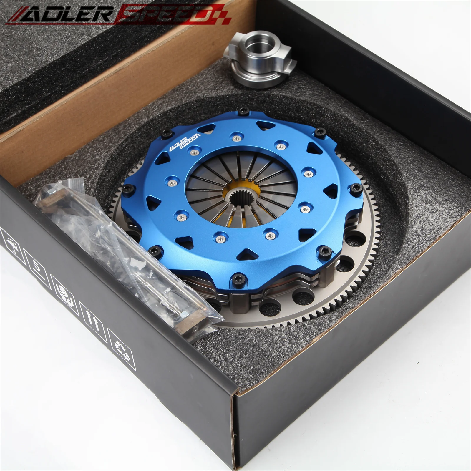 ADLERSPEED 8.5인치(215mm) 스프링형 트윈 디스크 클러치 키트 랜서 에보 4 5 6 7 8 9 호환
