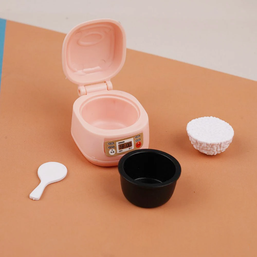 Cooking Set 1:12 Rice Cooker Kitchen Furniture Model Pretend Game Dollhouse Miniature Scene Cake Toy Children Birthday Gift 6
