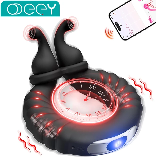 App-gesteuerter vibrierender Penisring aus Silikon, Penisring-Vibrator, 10 Vibrationsmuster mit Ringverschluss, Sexspielzeug für Erwachsene für Männer