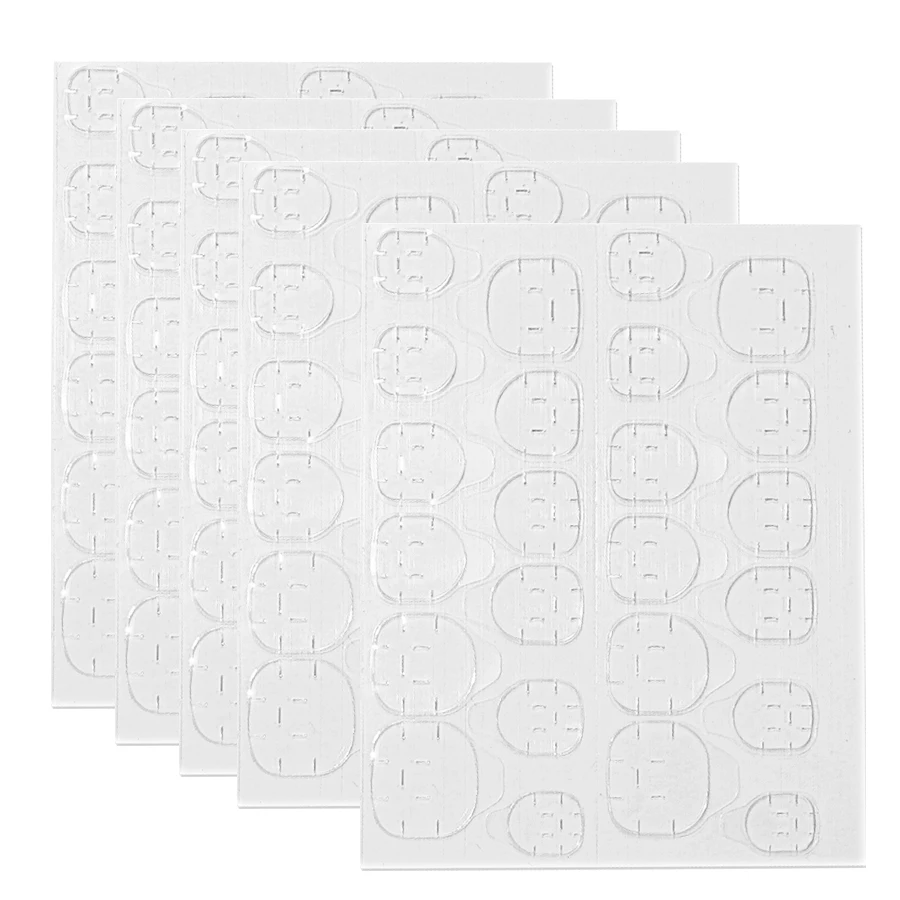 2/5/10/20 Blatt Doppel Seite Nagel Gelee Kleber Transparent Falsche Nail art Klebstoff Aufkleber DIY Maniküre nägel Zubehör – Detail 7