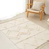 Nordic Cotton Linen Rug Modern Geometric Rainbow Living Room Carpet Bedroom Bedside Floor Door Mat Aesthetic Home Decor 3