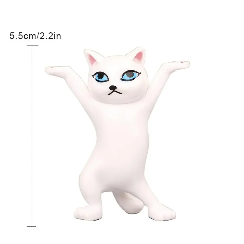 Office Supplies Set Kawaii Cats Pen Holder Funny Cat Doll Ornaments Plastic Crafts Earphone Support for Room Office Desk Home Decoration Accessories