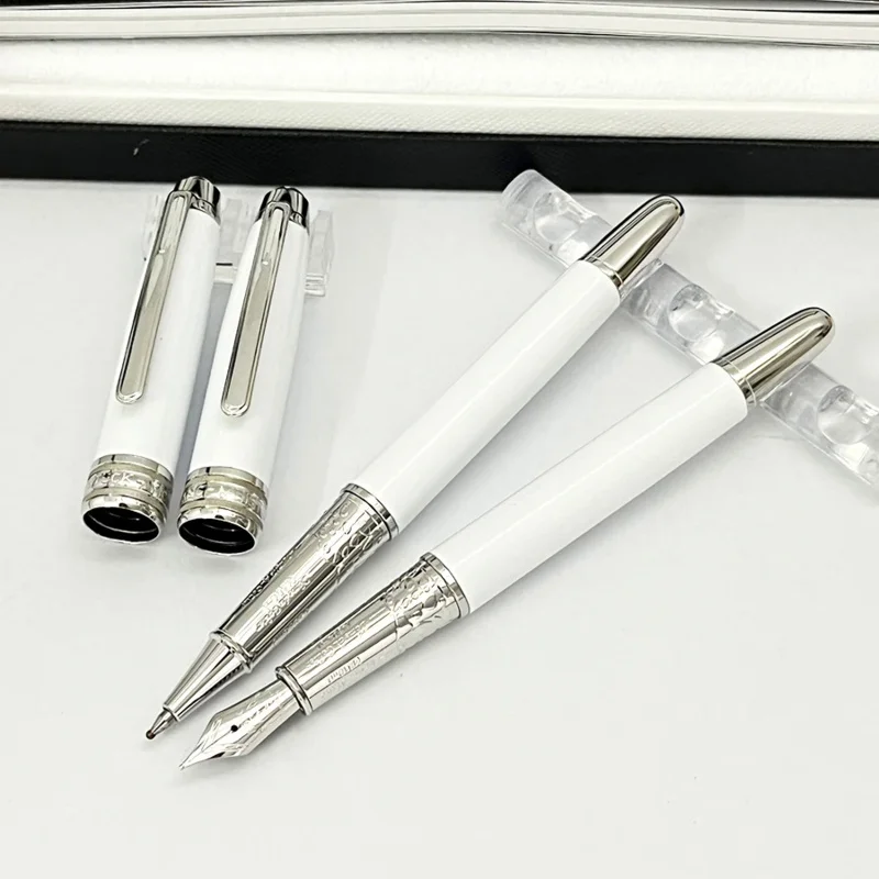 

TS 163 White Metal MB Ballpoint Rollerball Fountain Pen Office Stationery With Electroplating Carving And Series Number