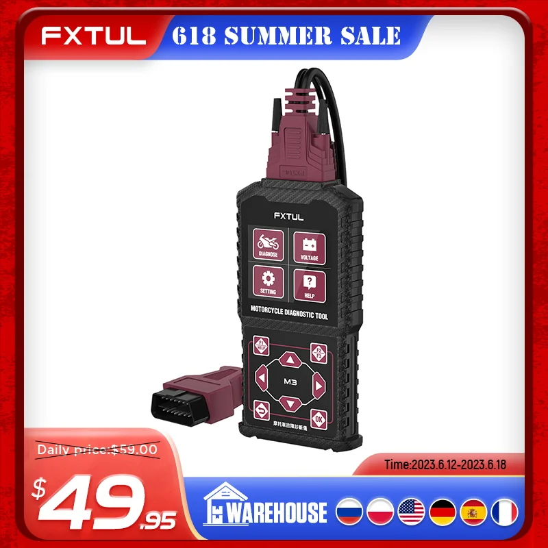 Fxtul M3 Motorcycle Diagnostic Obd2 Clear Fault Codes Motorcycle