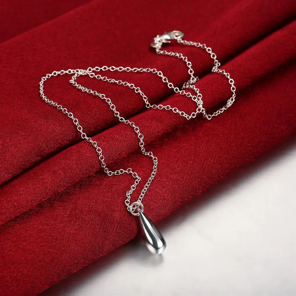 

925 Stamp silver Necklace jewelry fashion pretty high quality for WOMEN lady drop chain pendant necklace