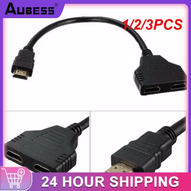 Splitter Per Cavo Adattatore Splitter 1/2/3Pcs 1 In 2 Out Dual Da 1 A 2 Vie Da 1 A 2 Maschio A Femmina Per 1080P