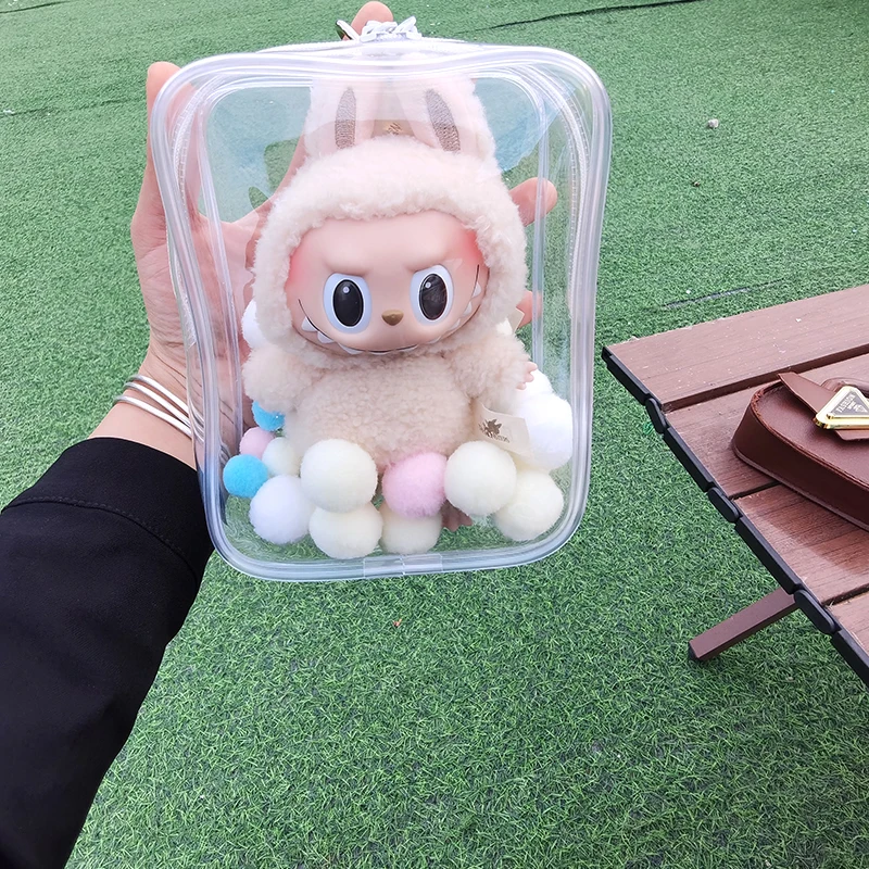 Clear Outdoor Carrying Bag Transparent Case Mini Cute Plush