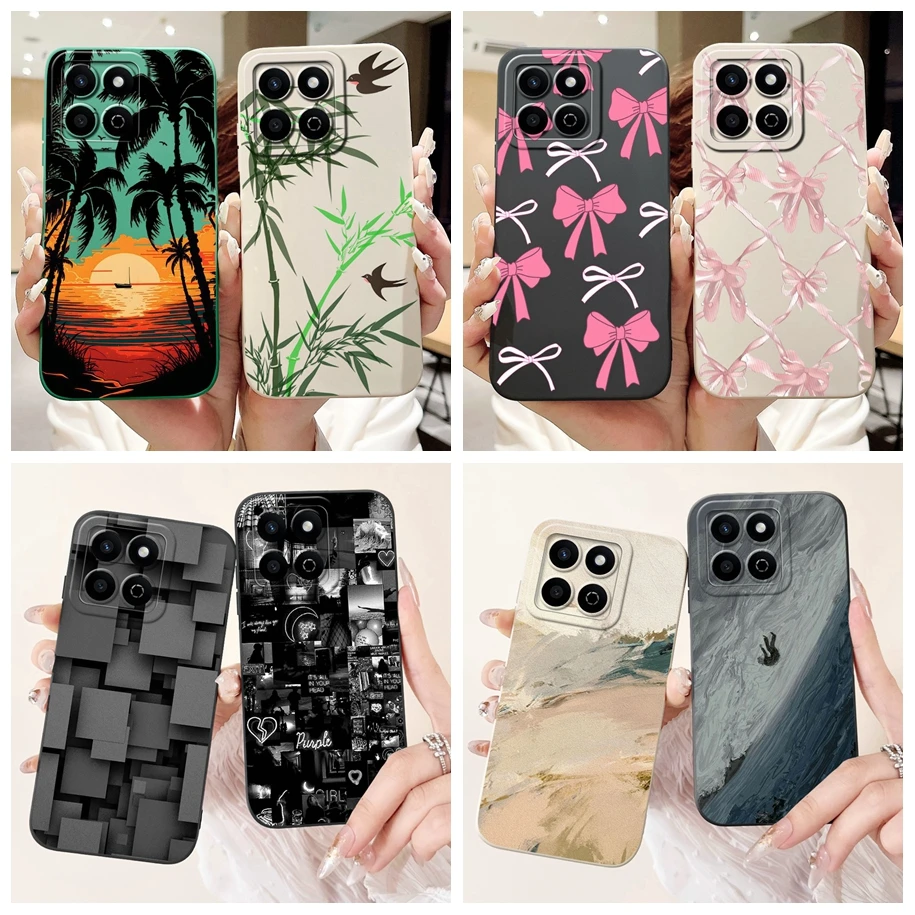 Shockproof Fashion Bowknot Marble Soft Liquid Silicone Case