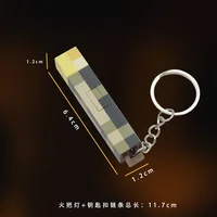 Minecrafte Cartoon MC KeyChain Torch Luminous Keychain My World Brownstone Torch Lamp Backpack Pendant Men Women Jewelry Gifts 2